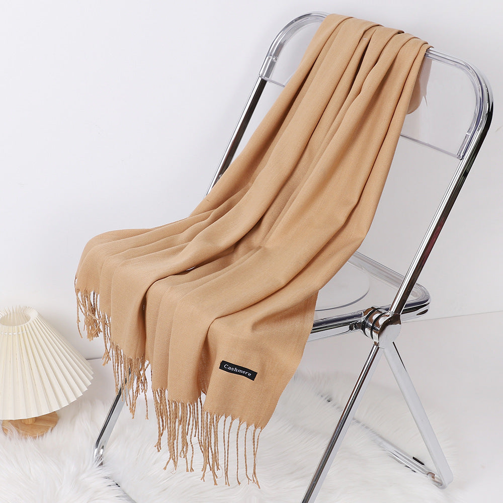 Autumn And Winter Cashmere-like Solid Color Long Scarf