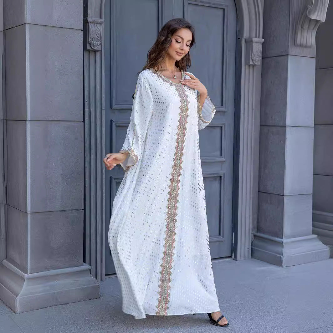 Simple Lace Slim-fit Dubai Women's Dress