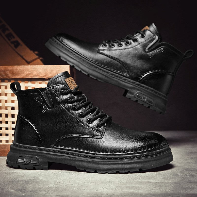 Martin Boots - Thick-Soled Mid-Top Retro Casual Boots