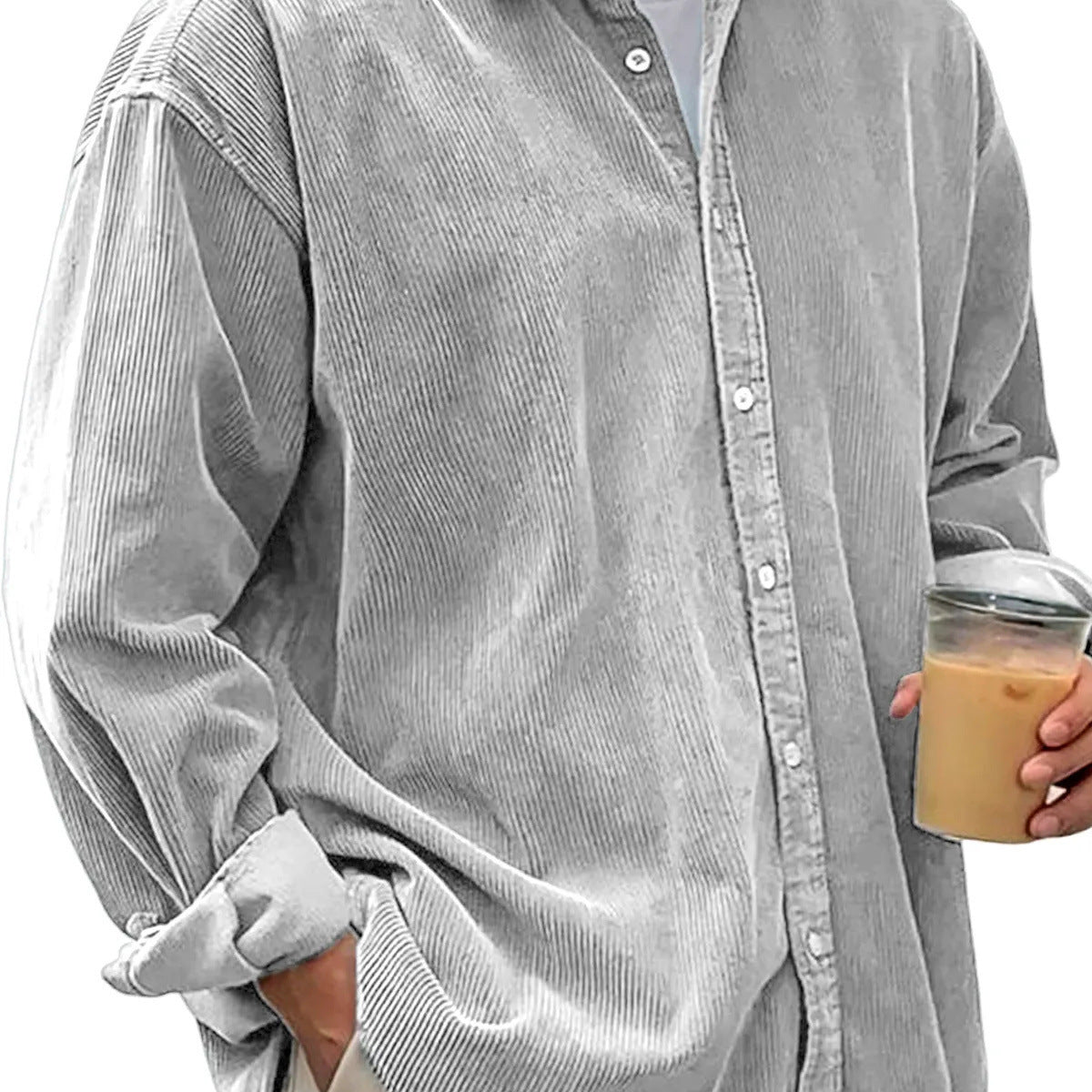 Casual Loose Men's Autumn And Winter Thick Shirt Jacket