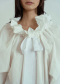 Women's Contrast Color Striped Shirt Lace-up Top