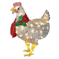 Decorated Christmas Lantern Chicken With Scarf Garden Ground Insert