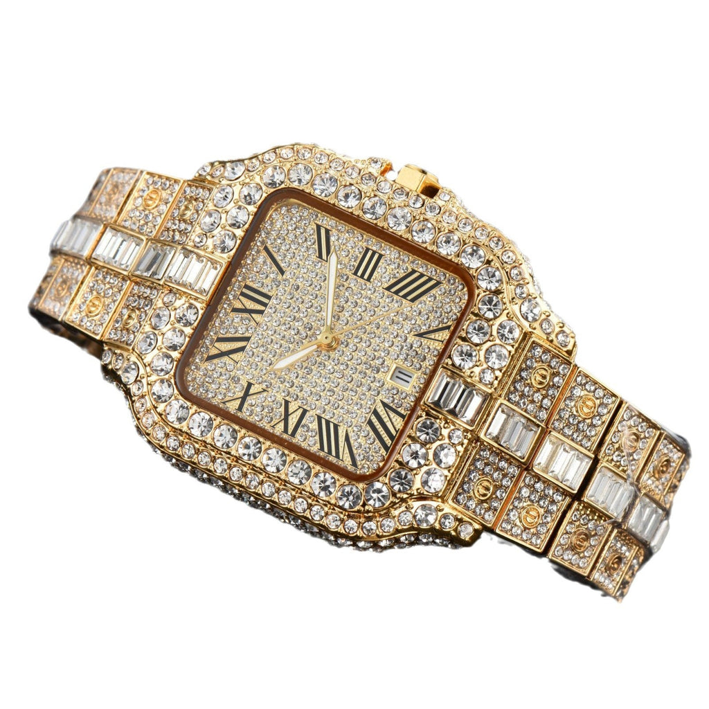 Men's Square Fashion Trend Full Diamond Watch