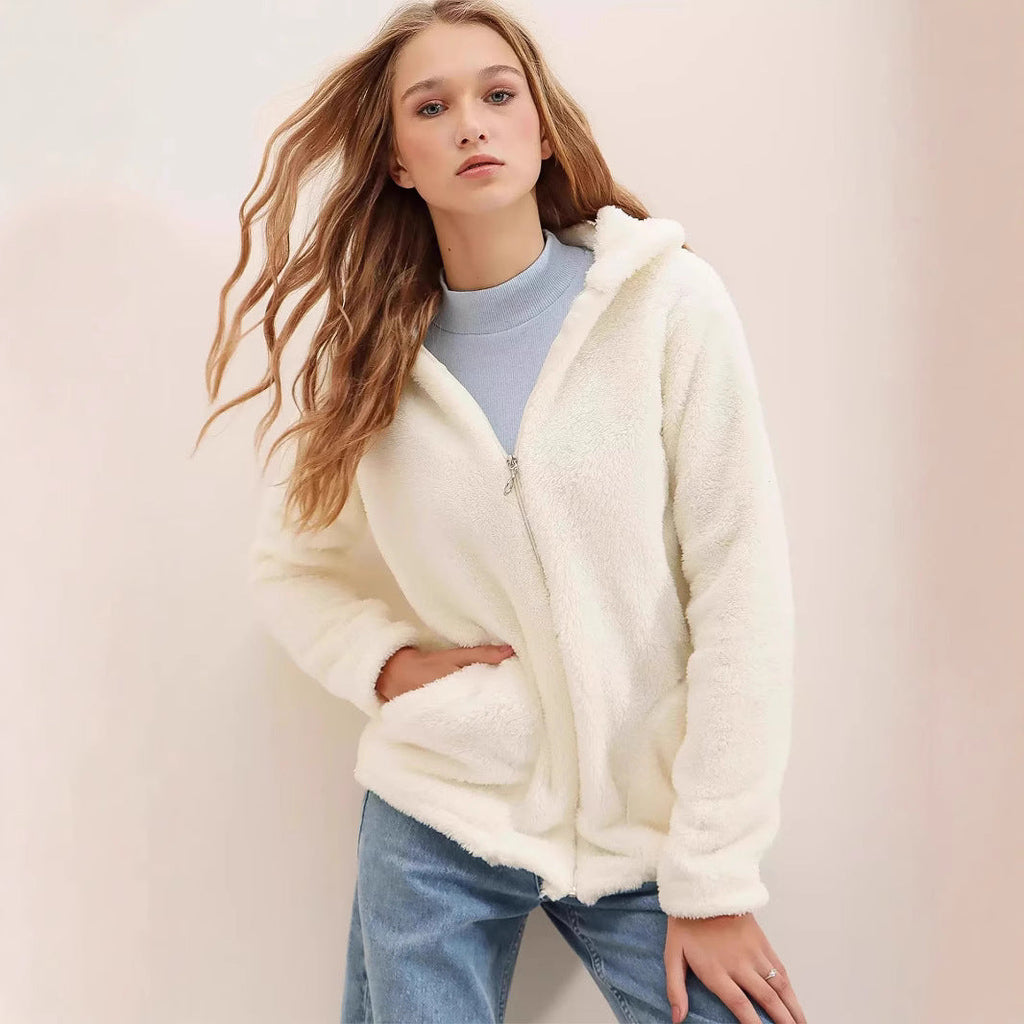 European And American Women's Clothing Plush Coat