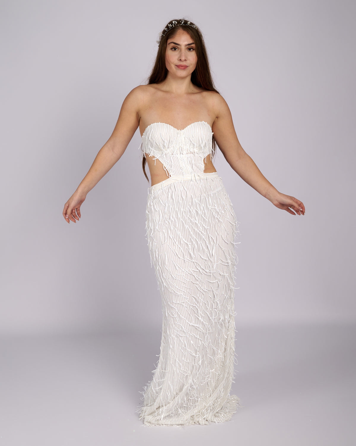 Bonita Sequin Tassels Bridal Gown Wedding Dress