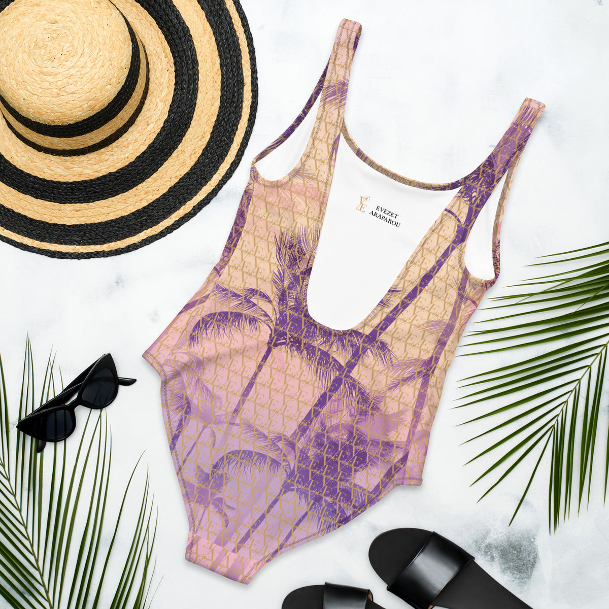 One-Piece Tropical print pattern  Swimsuit