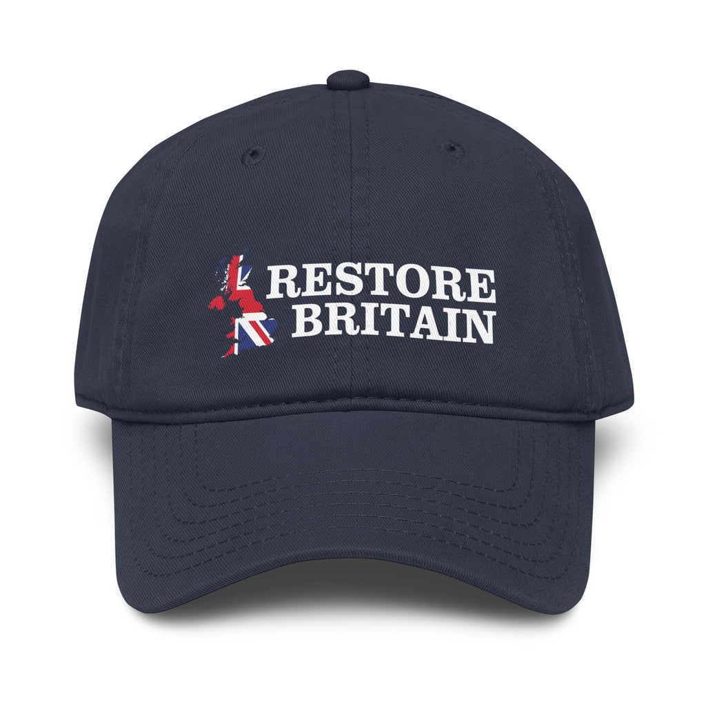 Restore Britain Cap - Navy Printed British Flag Politics Party UK Hat GB