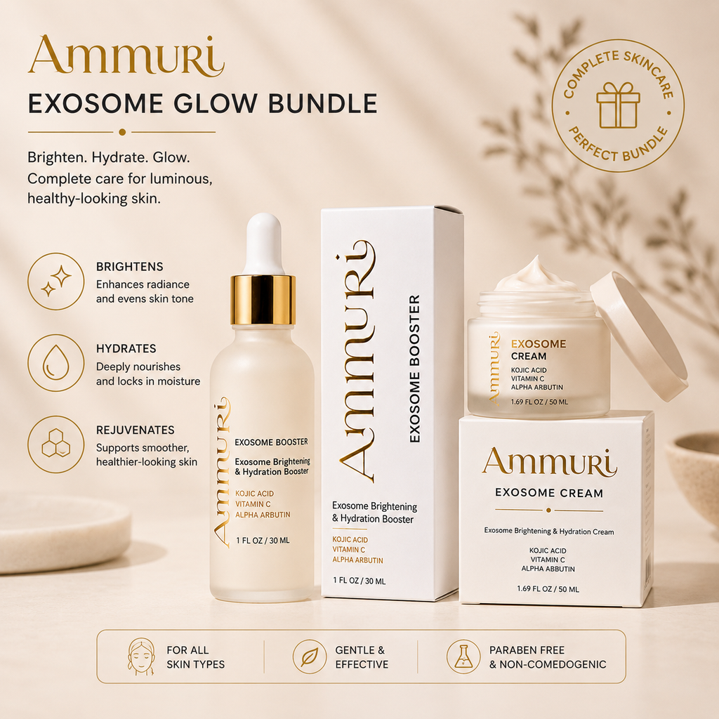 Complete Exosome Brightening Routine | Serum & Cream Duo for Dark Spots & Even-Looking Tone | Ammuri Beauty