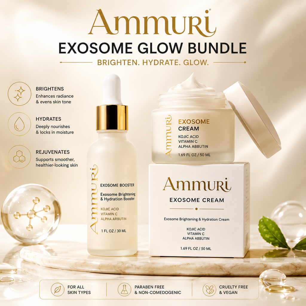 Complete Exosome Brightening Routine | Serum & Cream Duo for Dark Spots & Even-Looking Tone | Ammuri Beauty