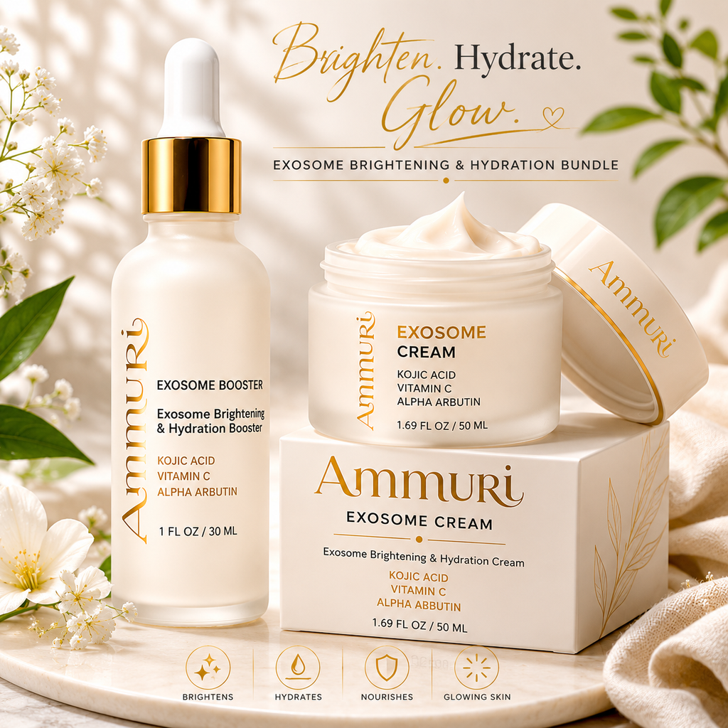 Complete Exosome Brightening Routine | Serum & Cream Duo for Dark Spots & Even-Looking Tone | Ammuri Beauty