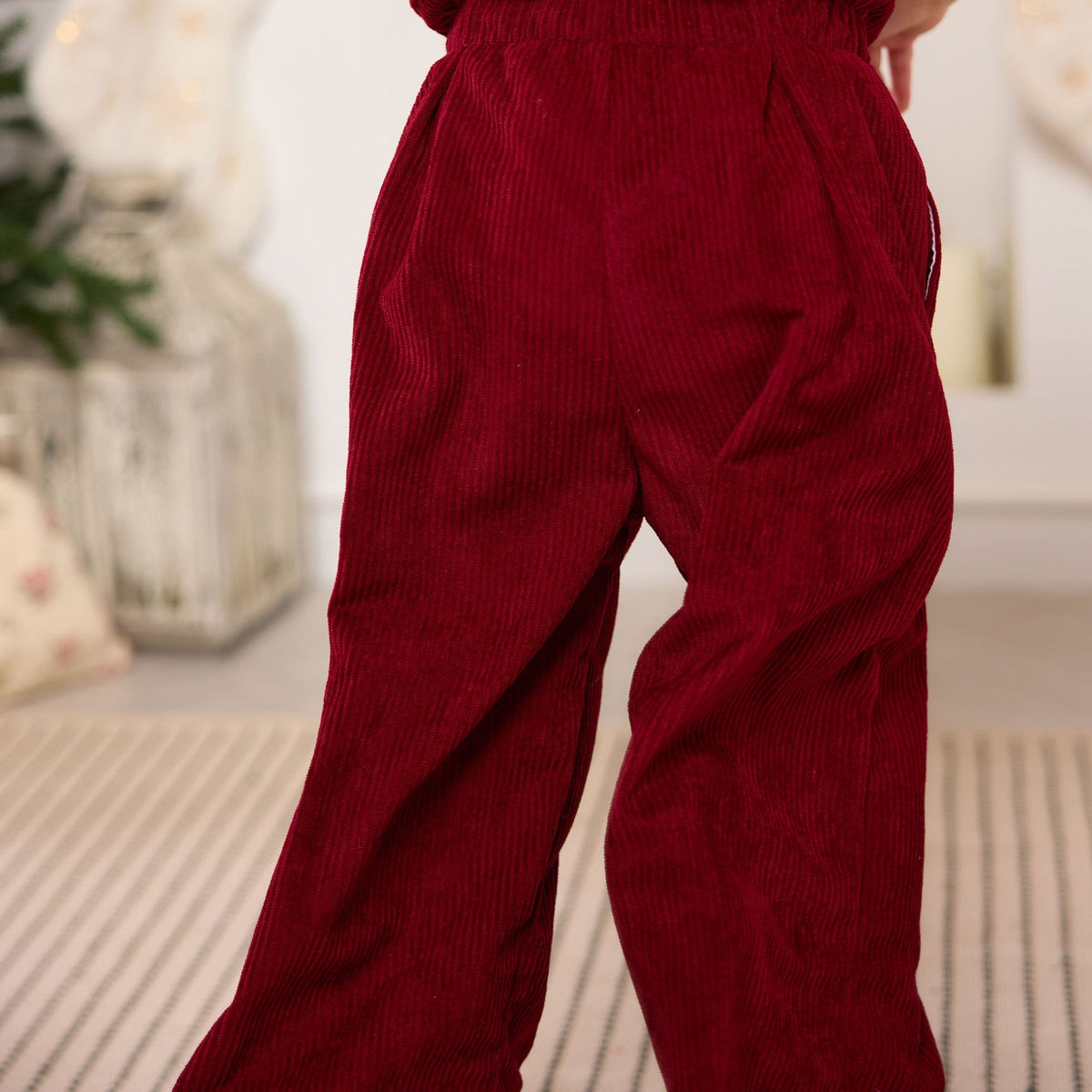 Robin Needlecord Trousers — Burgundy | PREORDER